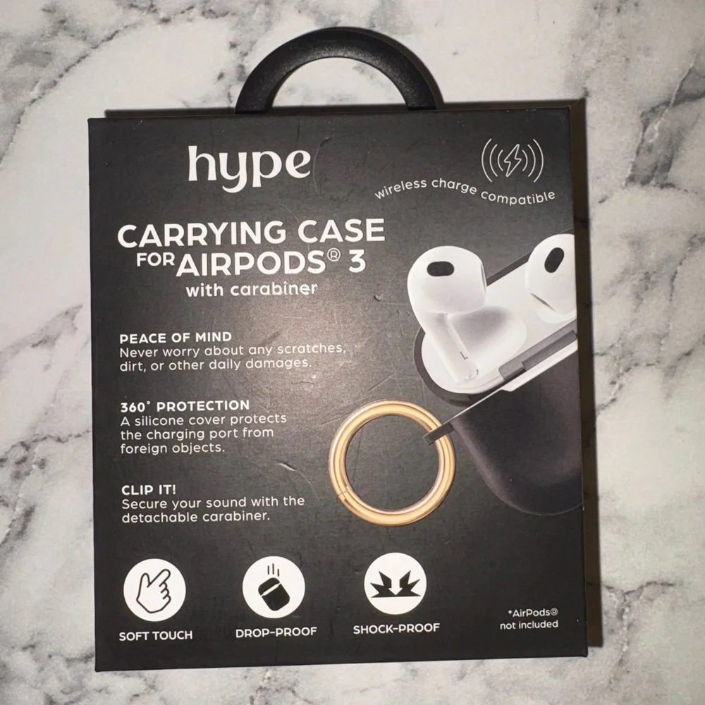 Hype Black AirPods 3rd Gen Case with Carabiner